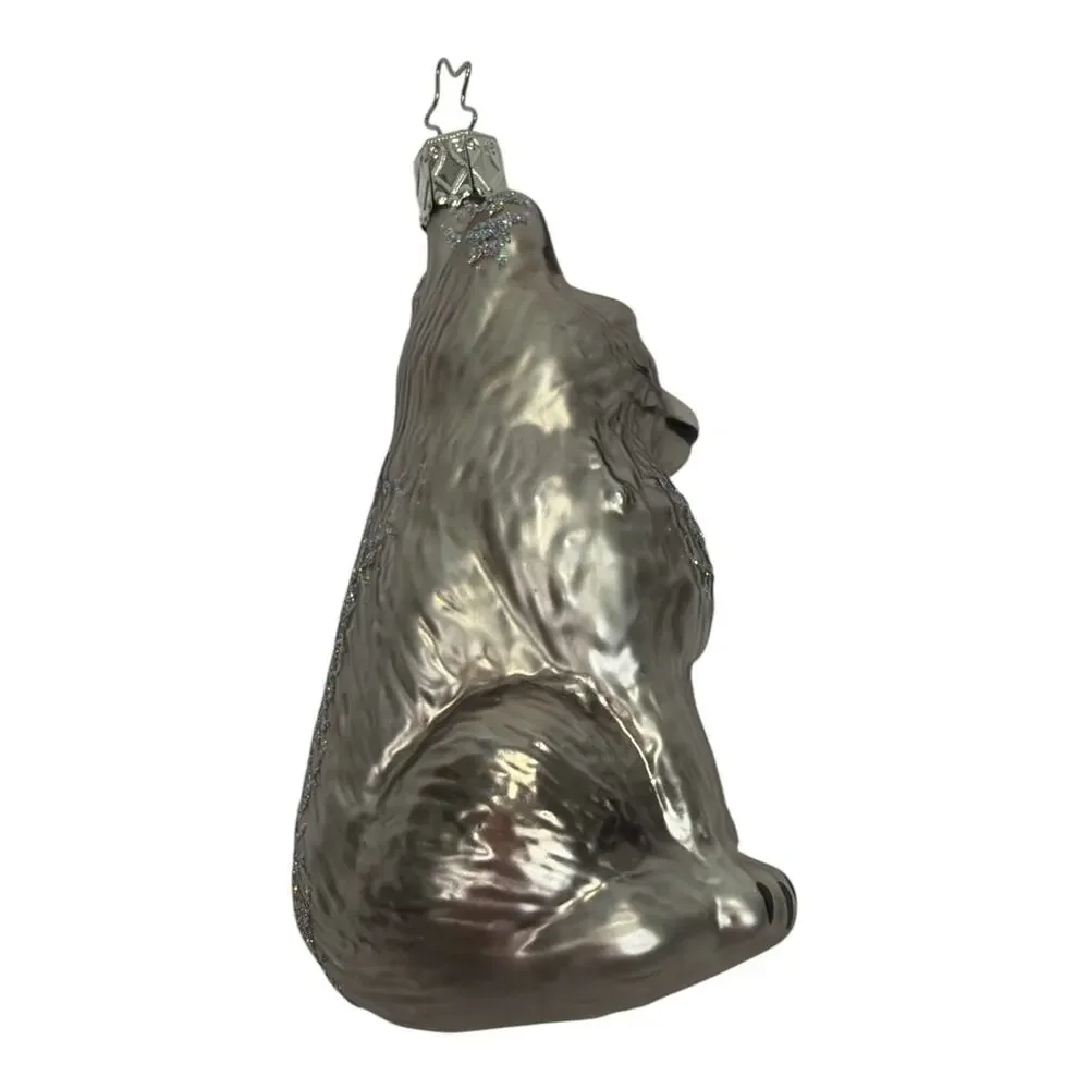 INGE GLAS WOLF BLOWN GLASS CHRISTMAS TREE ORNAMENT FROM GERMANY
